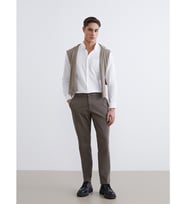 LCWAIKIKI Classic Kahverengi Dar Kalıp Erkek Chino Pantolon