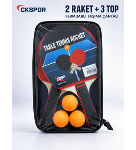 CKSpor 2’li Masa Tenisi Raketi Seti 3 Top ve Fermuarlı Taşıma Çantalı Ping Pong Seti