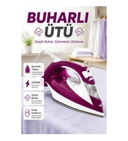 2200 W Seramik Tabanlı Buharlı Ütü – 177 gr/dk Şok Buhar ve Kireç Önleme