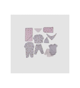 PIERRE CARDIN 300390 PC MY STARS 10 PARCA BEBEK SET (Gri - Pembe)