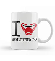 I Love Soldier 76 Overwatch Kupa Bardak Porselen