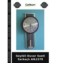 Özel Üretim Dekoratif Salon Ev Hediyesi Ahşap Görünümlü Geyikli Duvar Saati Sarkaçlı Alk1579