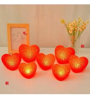 Led Işıklı Kırmızı Kalp Gece Lambası 12'li Paket
