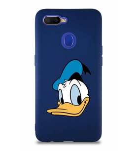Oppo A5S Soft Premier Kapak Donald Duck-B Tasarımlı Silikon Kılıf - Lacivert (Şeffaf)
