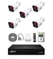 UPTECH 5 Kameralı Güvenlik Kamera Seti 2MP 1080P Full HD 6 Atom LED Gece Görüşlü 500GB HDD 5525