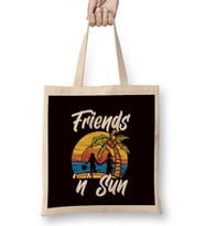 Sun Friends Island Vacation Beach Tanning Sunbathing Tan Bez Çanta Uzun Saplı