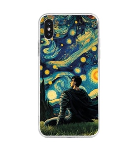 Iphone XS MAX Uyumlu Berserk The Starry Night Tasarımlı Şeffaf Telefon Kılıfı