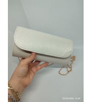 Kadın Göz Alıcı Parlak Simli Abiye Çanta 10x20cm