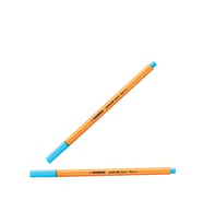 Stabilo Keçe Uçlu İnce Kalem 88 Point 0.4 MM Fosforlu Mavi 88/031 (10 Lu Paket) (Karışık)