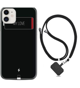 Apple iPhone 11 12 13 Mini Kılıf Boyun Askılı Silikon My Love 1402