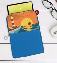 BK Gift Gemi Tasarımlı Taşınabilir Koruyucu Tablet Kılıfı & Organizer Çanta - Mavi-1