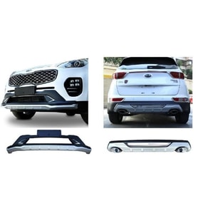 Kia sportage ön ve arka koruma difüzör 2016-2018 çift çıkış egzoz makyajsız kasalar