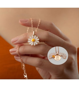 Rose Gold Kaplama Açılan Papatya Kolye