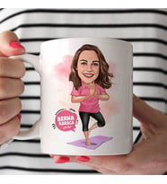 Kişiye Özel Yoga Yapan Kadın Karikatürlü Kupa Bardak