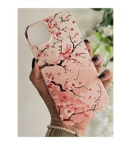 Iphone 14 PLUS / 15 PLUS Uyumlu Sanatsal Çiçekler Desenli Şeffaf Telefon Kılıfı