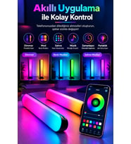 NOVA 2’li RGBIC Masaüstü LED Lamba – Telefon ve Kumanda Kontrollü, Yatay ve Dikey Kullanım
