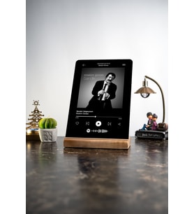 Siyah Spotify Kişiselleştirilebilir Barkodlu Masa Ev Dekor Dekoratif Ahşap Obje