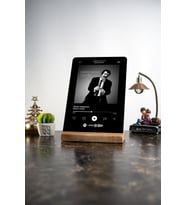 Siyah Spotify Kişiselleştirilebilir Barkodlu Masa Ev Dekor Dekoratif Ahşap Obje