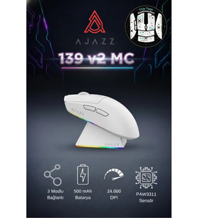Aj139 V2 Mc 24.000 Dpı Paw3311 Ultra Hafif 3 Modlu Oyuncu Mouse - 500mah Batarya + Tape