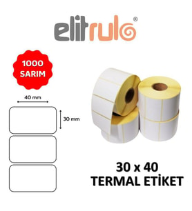 Elitrulo Barkod Etiketi 30x40 Termal - 1000 Adet