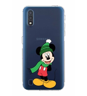 Samsung Galaxy A01  Kamera Korumalı Kapak Mickey Mouse Tasarımlı  Şeffaf Kılıf