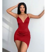 Beleng Beli Korse Görünümlü V Yaka Klasik Modern Feminen Gecelik/Babydoll-7080/7081 (Bordo)