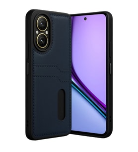 Realme 12 Lite Kılıf Sara Kartvizitli Deri Kılıf - Lacivert