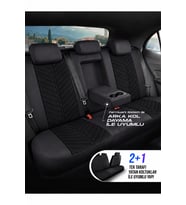 Hyundai Accent Shine Siyah Tay Tüyü Oto Koltuk Kılıfı Tam Set-Kolay Montaj-Terletmez-Ortopedik 2010-2019
