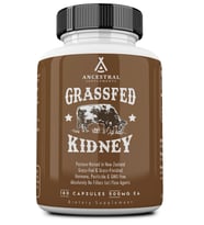 Ancestral Supplements Grass Fed Beef Kidney, 3000mg, DAO Enzyme for Urinary and Histamine Health, Selenium, B12, Non GMO, 180 Capsul.Made ın Usa.62.