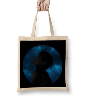 Bts V Tae Silhouette Blue Galaxy Circle Brush Army Kpop Bez Çanta Uzun Saplı