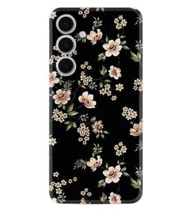 Samsung Galaxy S24 FE Kılıf Boutique Baskılı Resimli Siyah Fon Çiçek Pcode -045