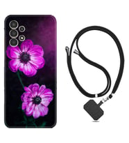 Samsung Galaxy M14 Kılıf Resimli Boyun Askılı İpli Desenli Silikon Series Çiçekler 1869