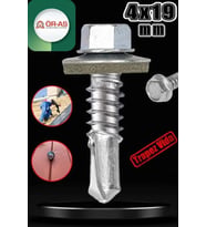 Trapez Çatı vidası 4.8x19 mm paket (-150-) Adet Matkap uçlu saç akıllı vida (Gri)