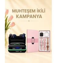 Kadınlara Özel Bileklik Hediyeli Akıllı Saat ve Dijital Göstergeli ANC Özellikli Bluetooth Kulaklık
