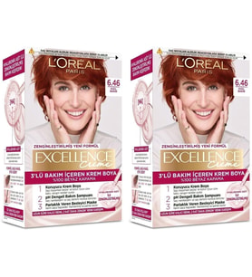 L'Oréal Paris Excellence Creme Saç Boyası 6.46 Kızıl Bakır (2 Paketi)