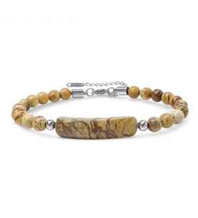 Odun Jasper Doğaltaş Çelik Halat Ve Çelik Klipsli Bileklik 31832B19D3