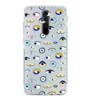 PrintiFy Xiaomi Redmi Note 8 Pro ile Uyumlu Nazar Boncuğu 2  Kamera Korumalı Şeffaf Silikon Kılıf
