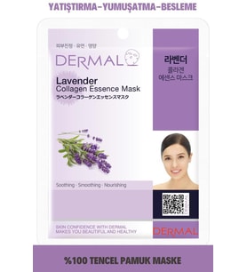DERMAL Yatıştırıcı, Pürüzsüzleştirici, Besleyici Lavanta Özlü Kolajen Maske 23 Gr
