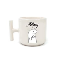 Monday Yazılı Beyaz Rengi Eğlenceli Esprili Özel Tasarım El Yapımı T Kulplu Fincan