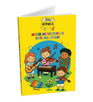 Minik Müzisyenler İçin Müzik Temalı Eğitici 18 Sayfalı Boyama Kitabı (Tüm enstrümanlar)