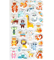 Sticker Eva Kabartmalı Stiker Çıkartma Defter Etiket (XK003) 14x24 cm - Kızılderili Hayvan Sevimli