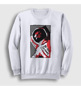 Presmono Unisex Beyaz Astro 30 Seconds To Mars Sweatshirt 171268tt