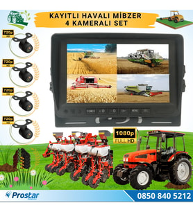 Kayıtlı Ahd Mibzer Havalı Tohum Makinesi 4 Kameralı 7 Inç Monitörlü 720P Araç Seti