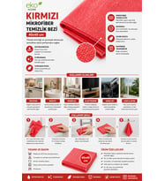 Eko Home Kırmızı Mikrofiber Temizlik Bezi 40x40 cm