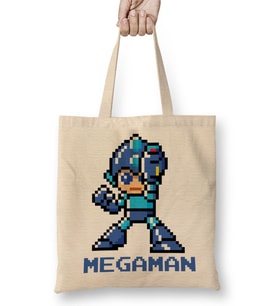 Megaman Pixel Character Bez Çanta Uzun Saplı