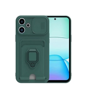 Xiaomi Redmi 13 4g Kılıf Zuma Kartvizitli Yüzüklü Silikon - Yeşil