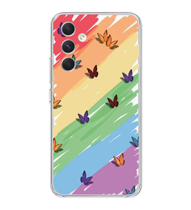 Samsung Galaxy S24 PLUS Uyumlu Renk ve Kelebek Desenli Şeffaf Telefon Kılıfı