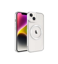 Apple iPhone 14 Plus Uyumlu Kılıf M-safe Wireless Şarj Özellikli Zore Setro Silikon (Gümüş)