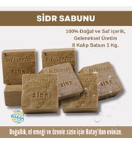 Bitkiselce Saf ve doğal içeriklerle Sidr Sabunu  950 gr (8 Kalıp)