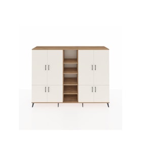 Hyperion Dolap 14 Raflı 8 Kapaklı 220x44x163 Çam-Aytaşı/Çam